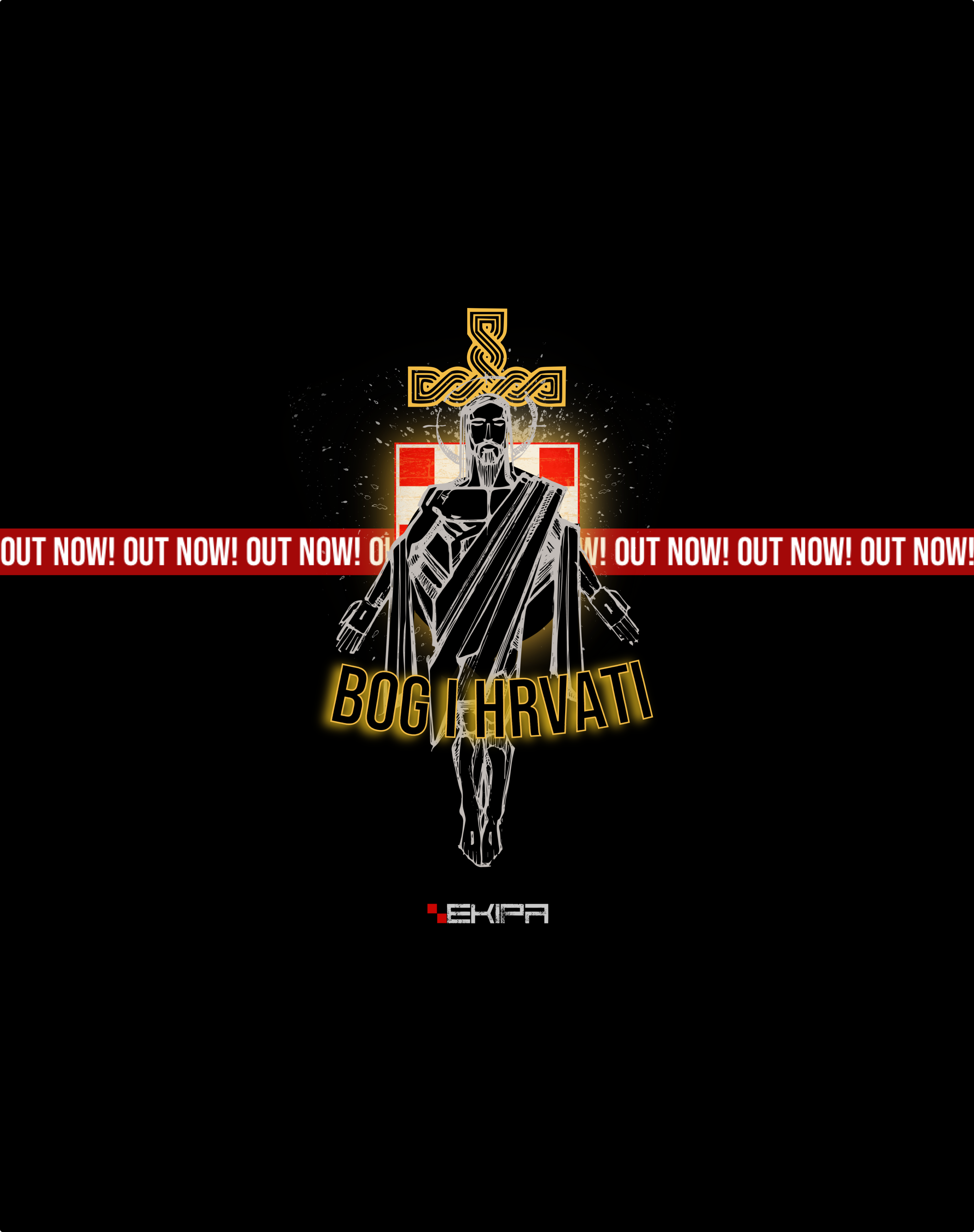 Bog I Hrvati Hoodie - Kroatien Spruch Pullover Mit Flagge & Kreuz