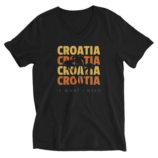 "Croatia is all I need" - T-Shirt mit V-Ausschnitt