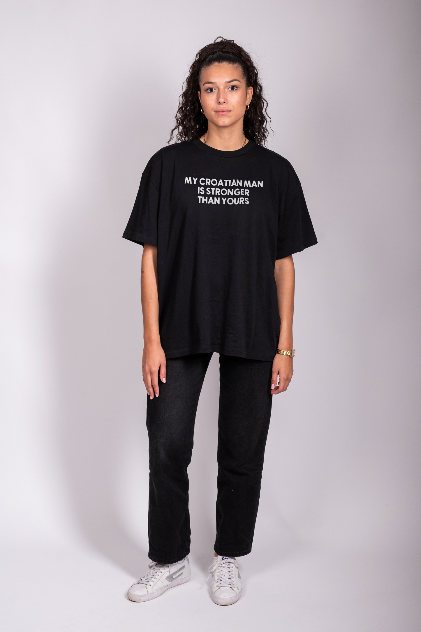 "My Croatian Man is Stronger than Yours" - Premium Organic Oversize Shirt