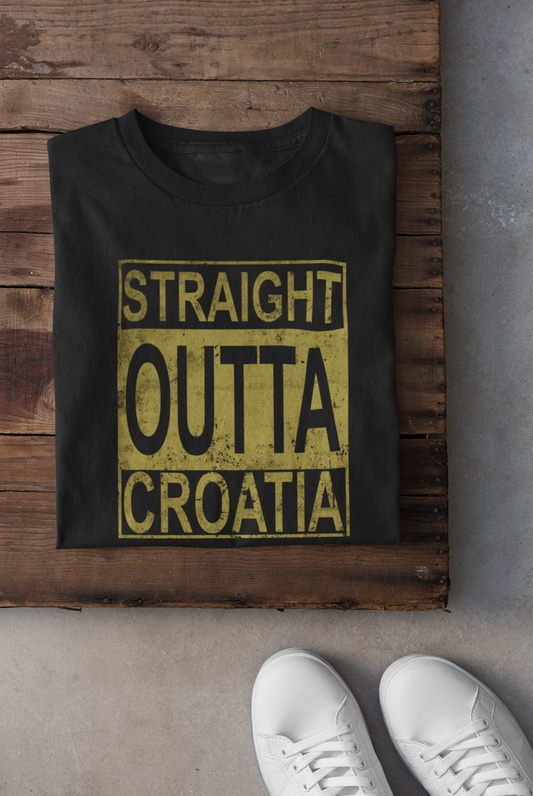 "Straight outta Croatia" - Gold - T-Shirt