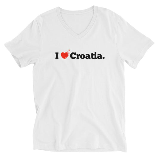 Majica s V-izrezom "Volim Hrvatsku".